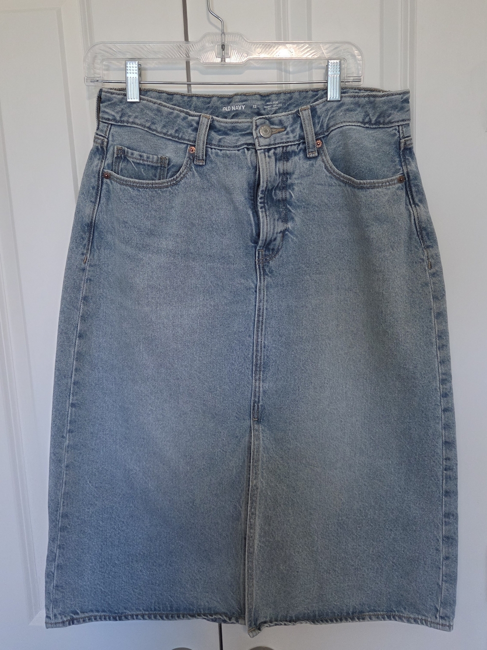 Old Navy Light Blue Denim Midi Skirt Suze 12
